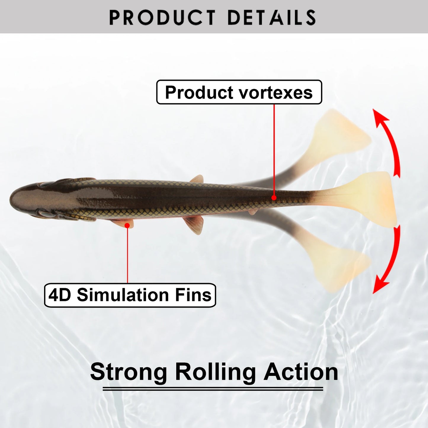 Quadratischer Silikon-Swimbait 14-18 cm für Meeres- und Süßwasserfischen