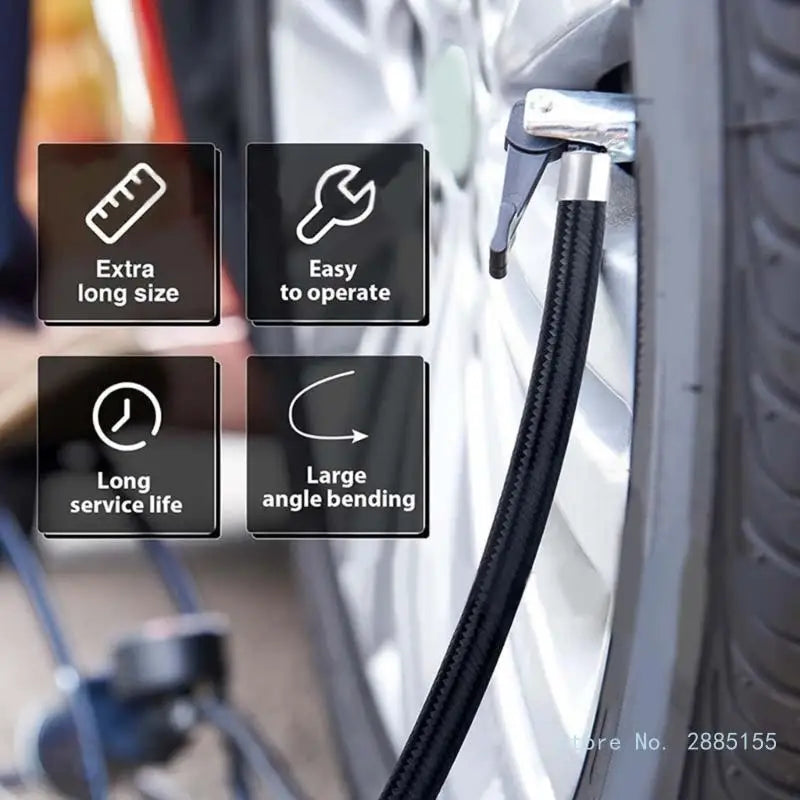 Robuster Reifenpumpenschlauch mit Adaptern für Auto Luftkompressor