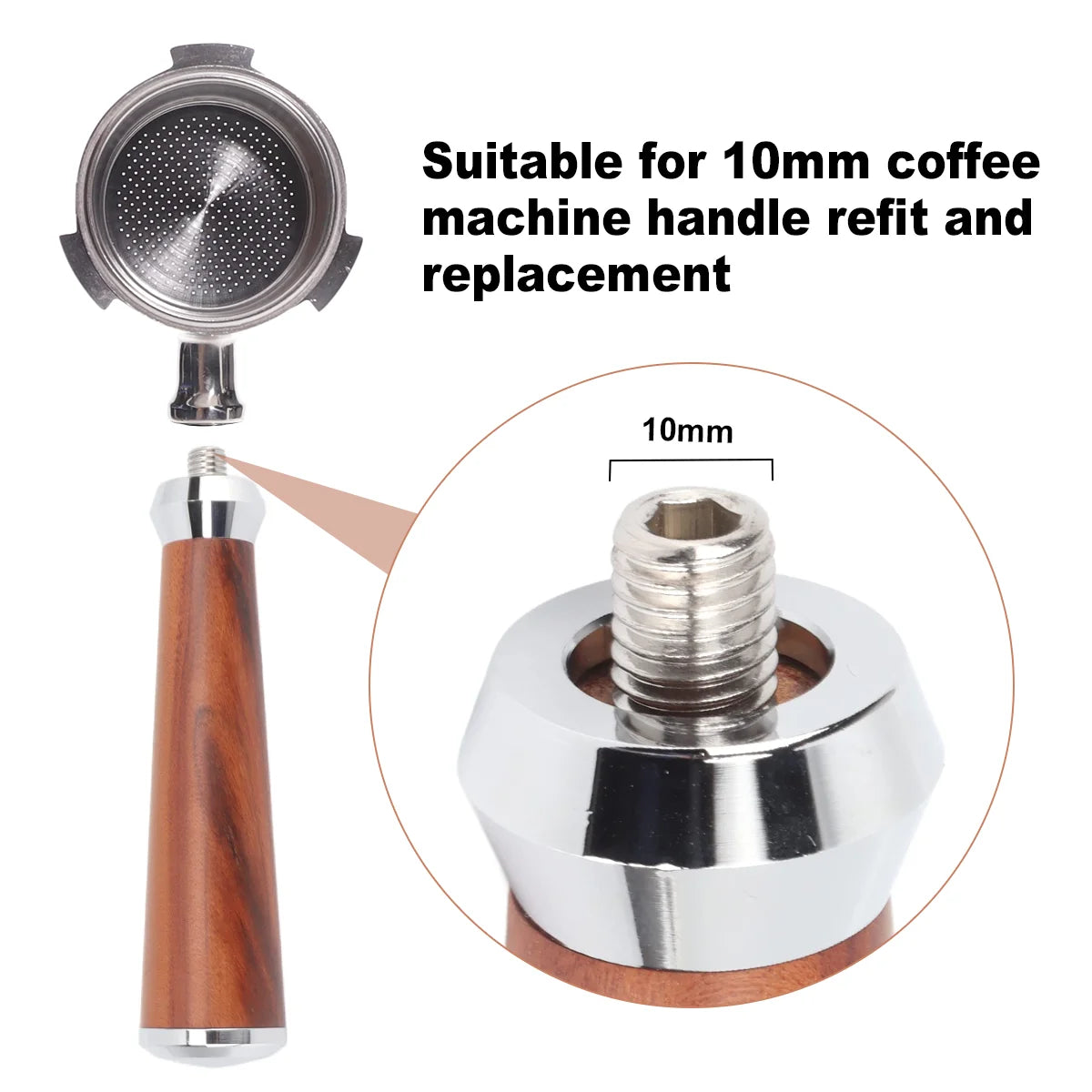 Ergonomischer Holz Siebträgergriff M10 für Espresso Kaffeemaschinen