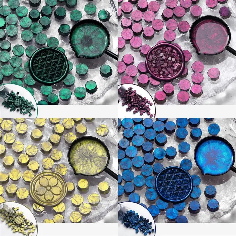 100 Glitzer Wachsperlen für stilvolle Siegel DIY Dekoration