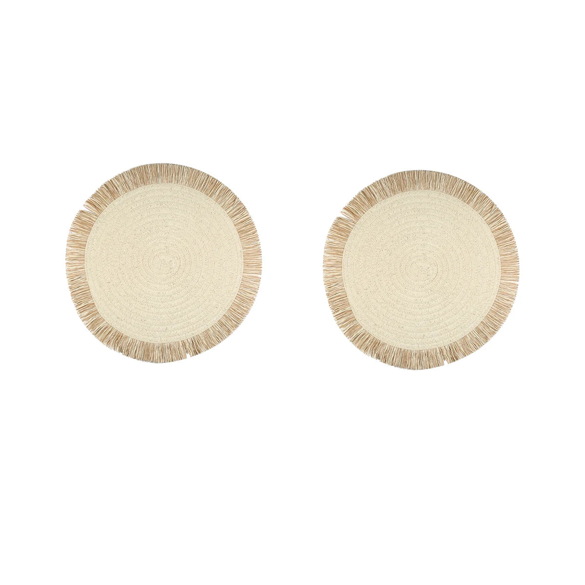 Rundes Tischset aus Papiergewebe im Nordic Stil – Beige Untersetzer