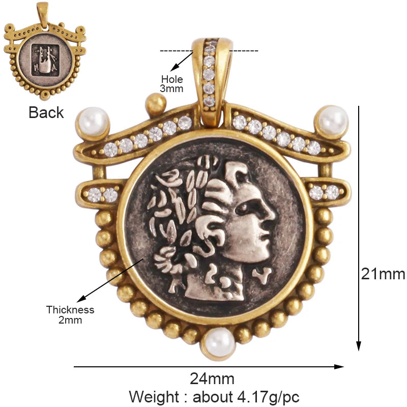 Eleganter Anhänger im antiken Gold Design als Schmuckzubehör-Yabubestshop