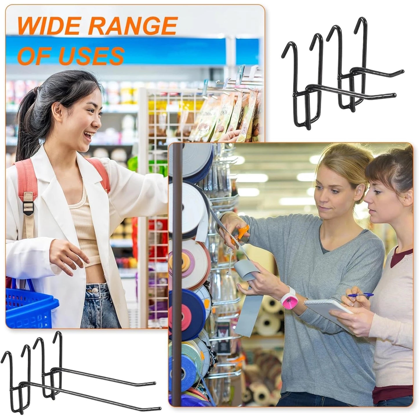 Mesh Gitterhaken Set Robuste Display Haken für Wandaufbewahrung Garage