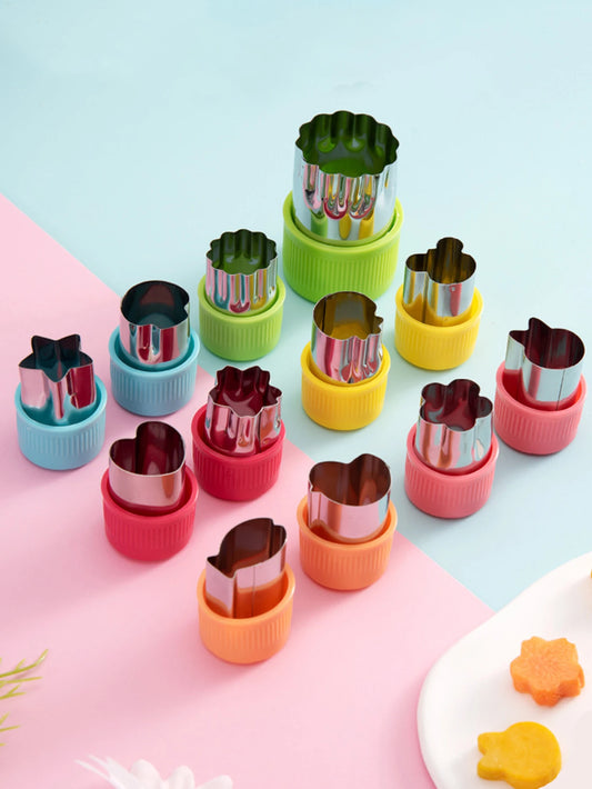 12tlg. Mini Obst Gemüse Ausstecher Set für Kinderessen - Bento Boxen