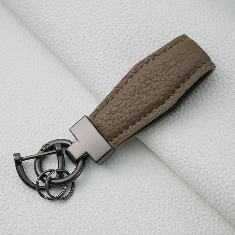 Luxus Leder Schlüsselanhänger Unisex Auto Schlüsselbund mit Metallring