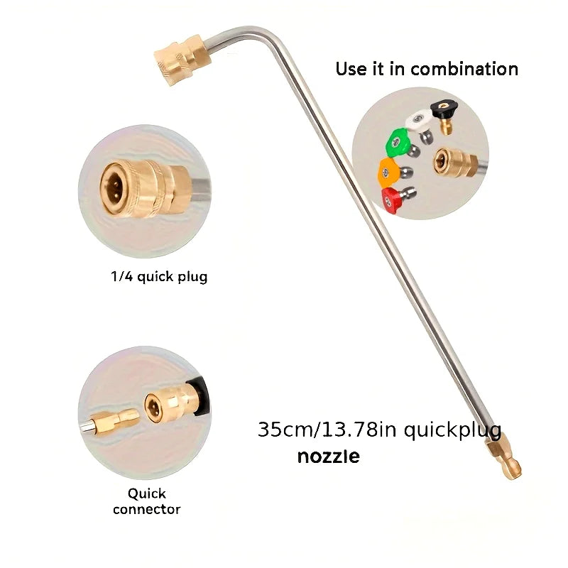 Hochdruck Wasserpistolen Winkelstück Edelstahl U-Biegestange 1 4 Zoll