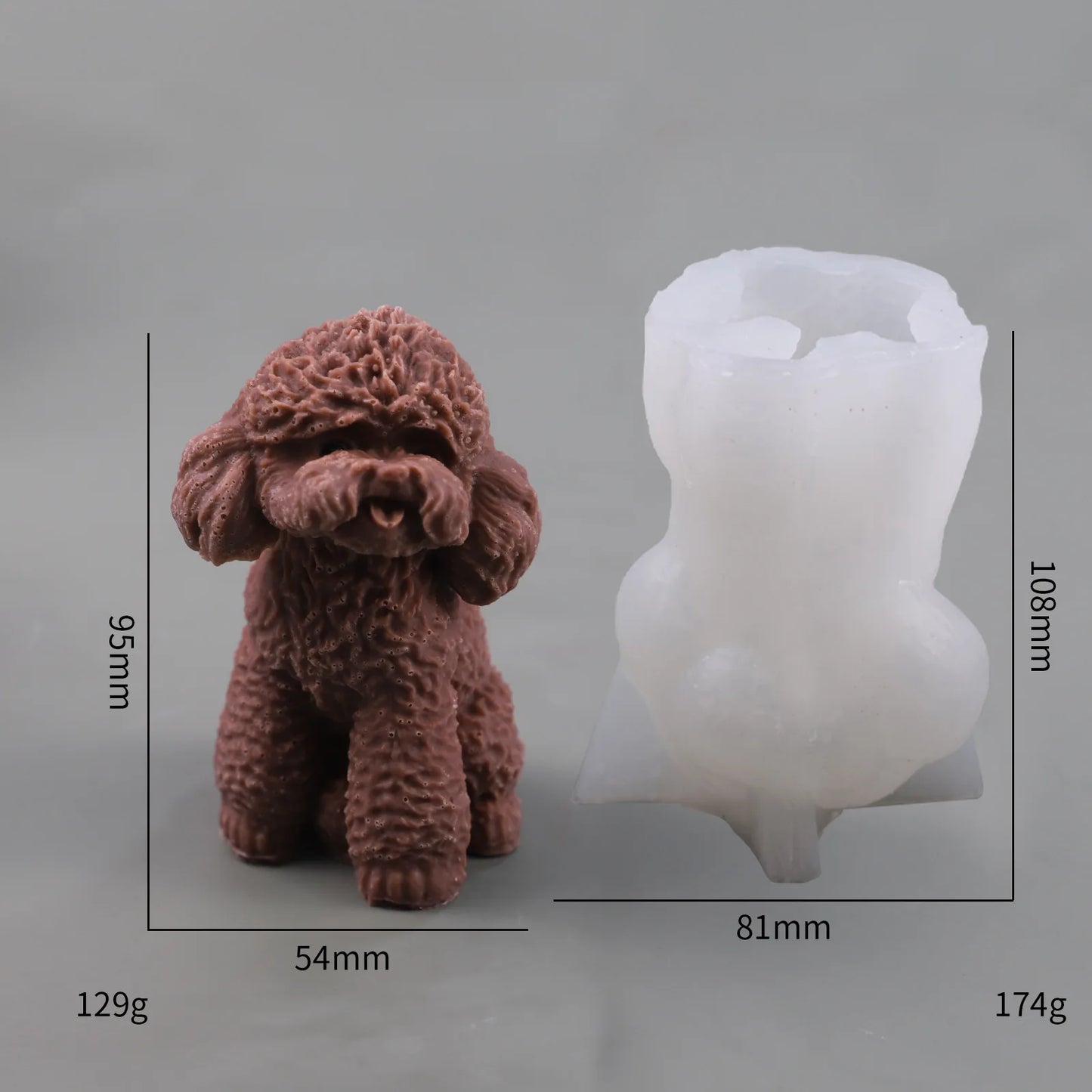 Niedliche Hundekerze in Silikonform – 3D Tier Statue