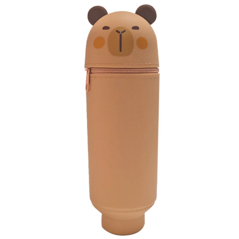 Kreatives Cartoon Panda Silikon Federmäppchen, faltbar mit Reißverschluss