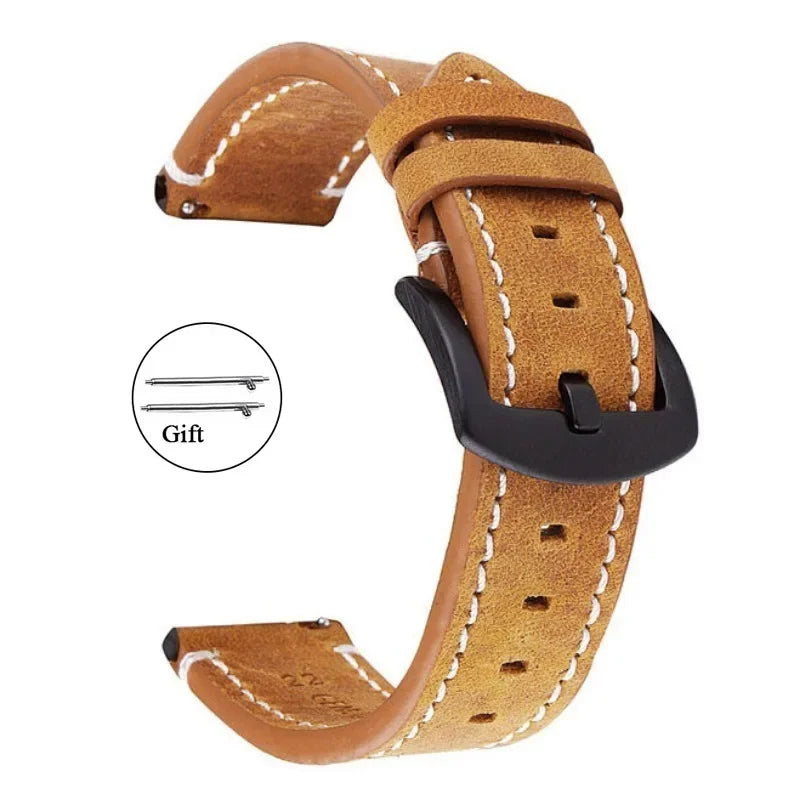 Retro-Uhrenarmband aus Kalbsleder in verschiedenen Bandbreiten 18-24 mm
