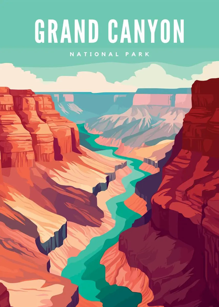 Moderne Leinwandkunst mit berühmten Naturparks für Wohnräume