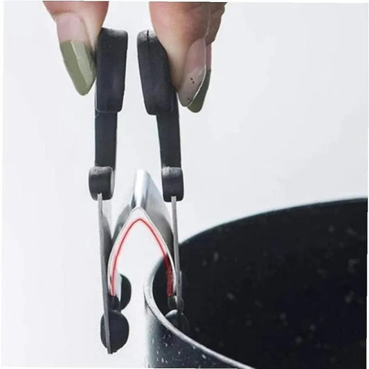 Edelstahl Löffelhalter Clip hitzebeständig mit Silikon für Küchenutensilien