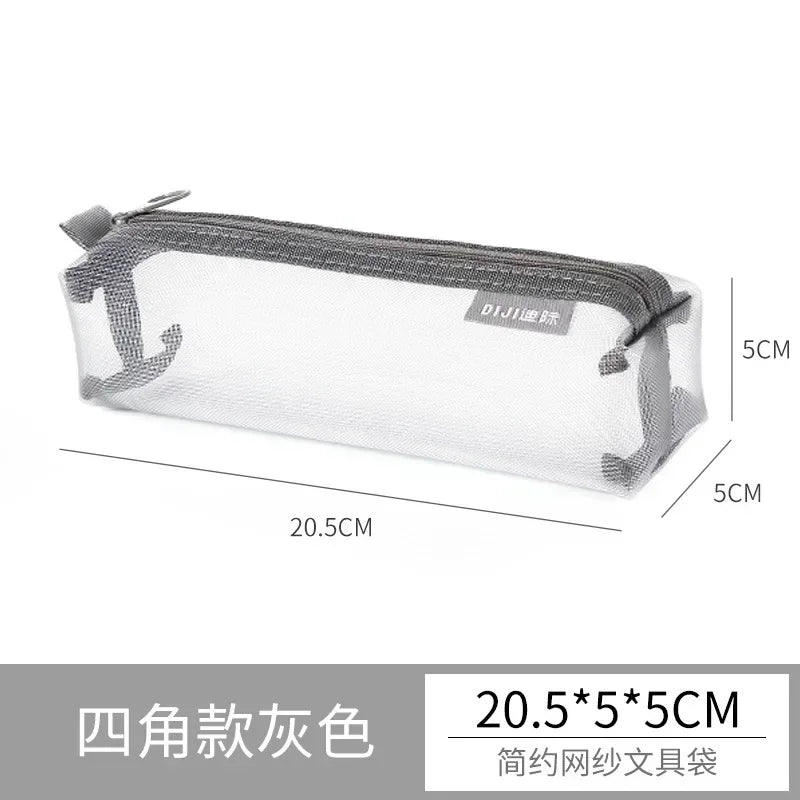 Transparentes Mesh Etui zur Aufbewahrung von Stiften in verschiedenen Farben