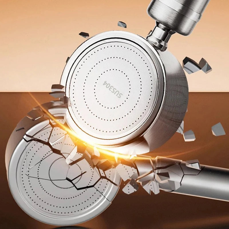 Hochdruck-Duschkopf mit Filter & Ein-Tasten-Stopp – Wassersparend