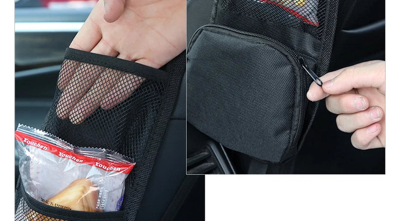 Universeller Seiten Organizer mit Netztasche und Reißverschluss für Auto