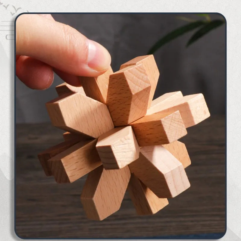 Holz Kong Ming Lock 3D Puzzle Montessori Spielzeug Kinder-Yabubest - Home & More