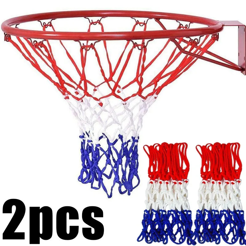Robustes 56 cm Outdoor Basketballnetz aus Nylon, wetterfest - dreifarbig