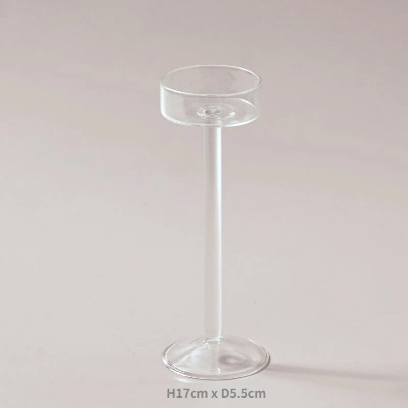 Glas Kerzenhalter Set mit Teelichtern für Hochzeit und Tischdekoration