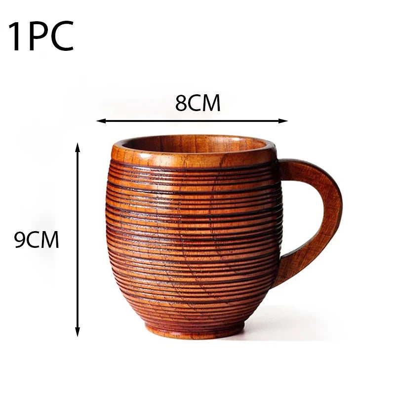 Handgefertigter großer Holzbecher aus Fichtenholz für Getränke Küche Bar