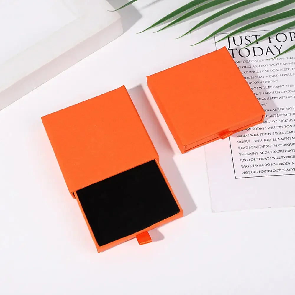 Dicke Kraftpapier Schmuckbox mit Schublade für Halskette Armband Ring