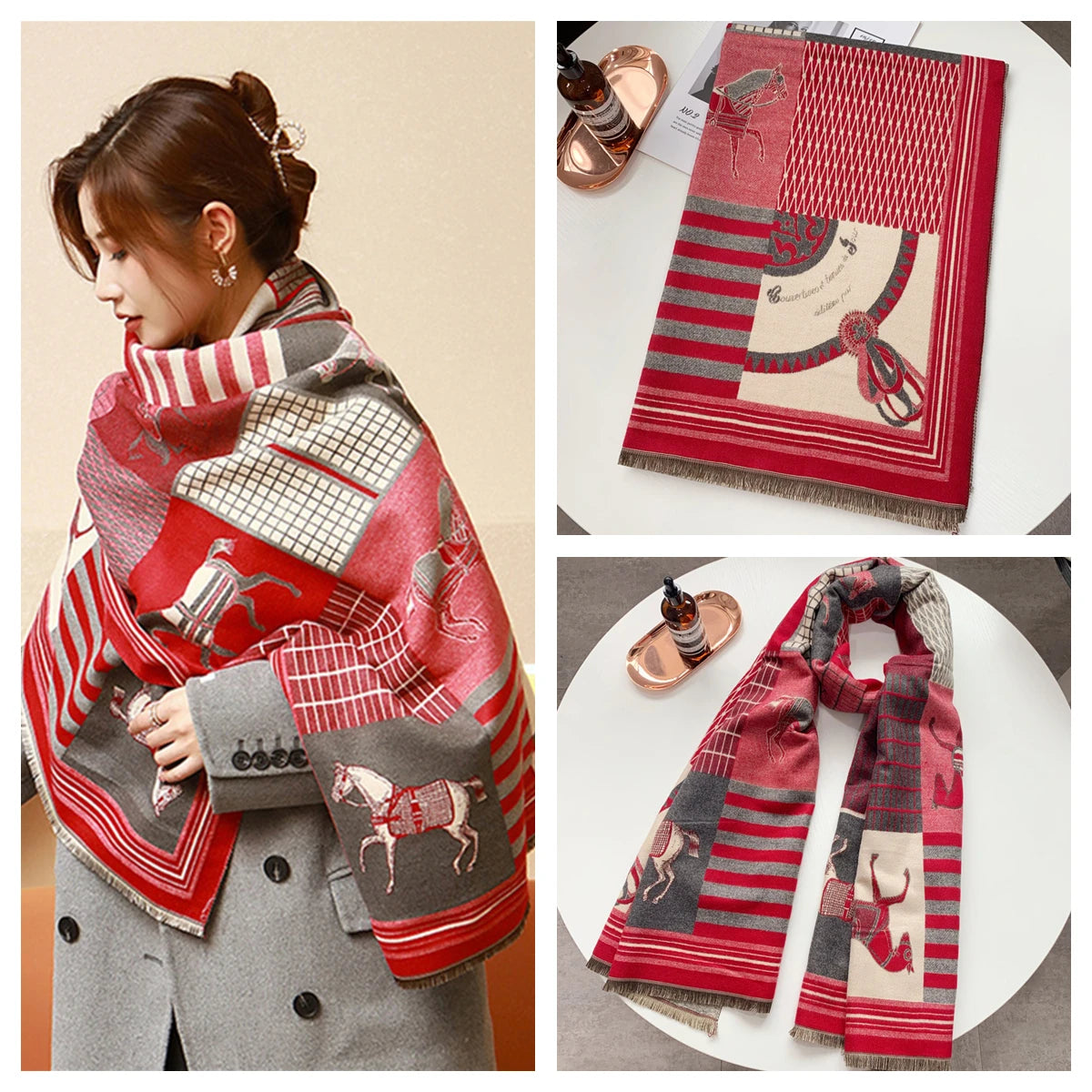 Luxuriöser Kaschmir-Gefühl Schal für Frauen im Herbst/Winter-Yabubest - Home & More