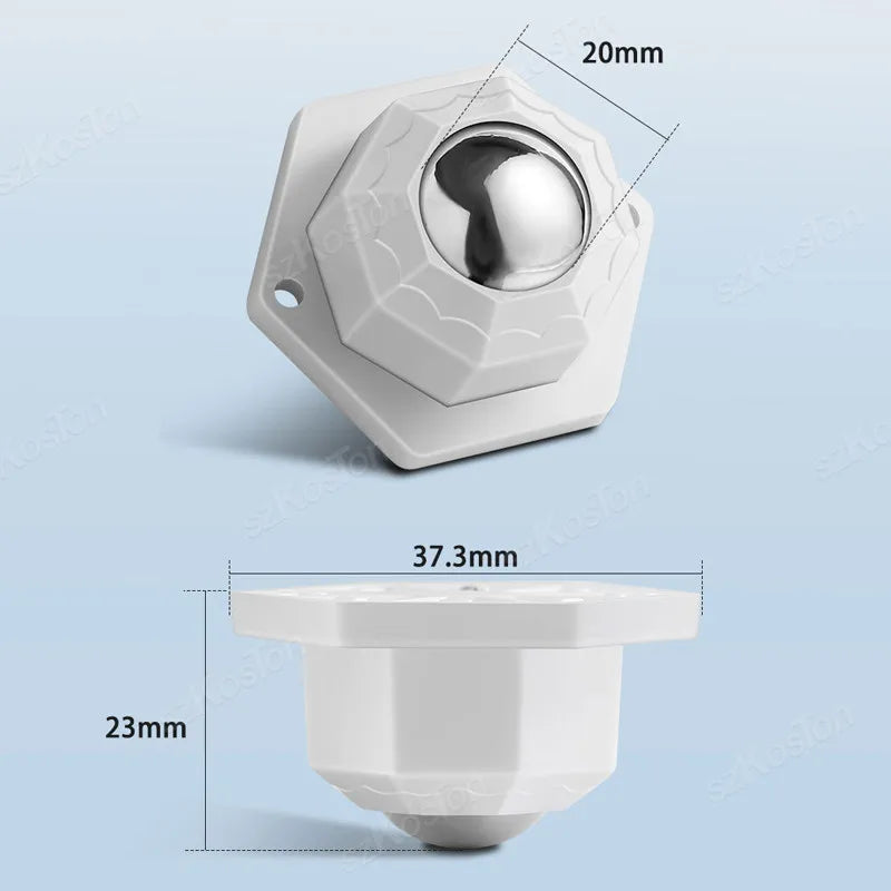 4er Set Möbelrollen, 200 KG Traglast, 360° drehbar, selbstklebend für DIY