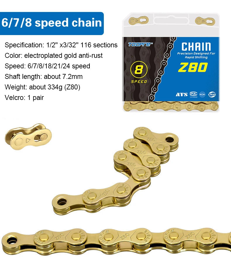 Langlebige MTB-Kette mit Rostschutz, 6-12-fach kompatibel, 11 Abschnitte
