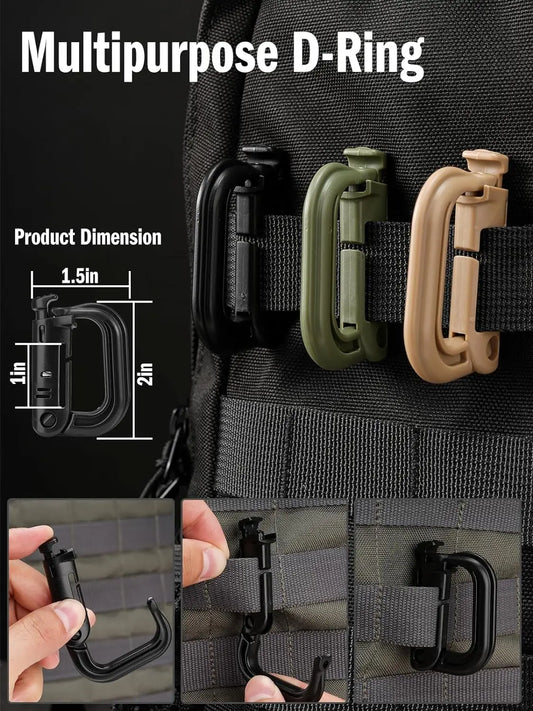 Taktischer D-Ring Karabiner Clip für MOLLE Systeme und Outdoor Ausrüstung