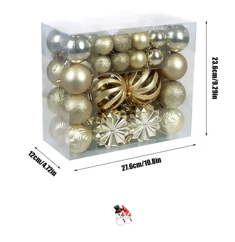 48 teiliges Set Hohl Weihnachtskugeln zum Aufhängen