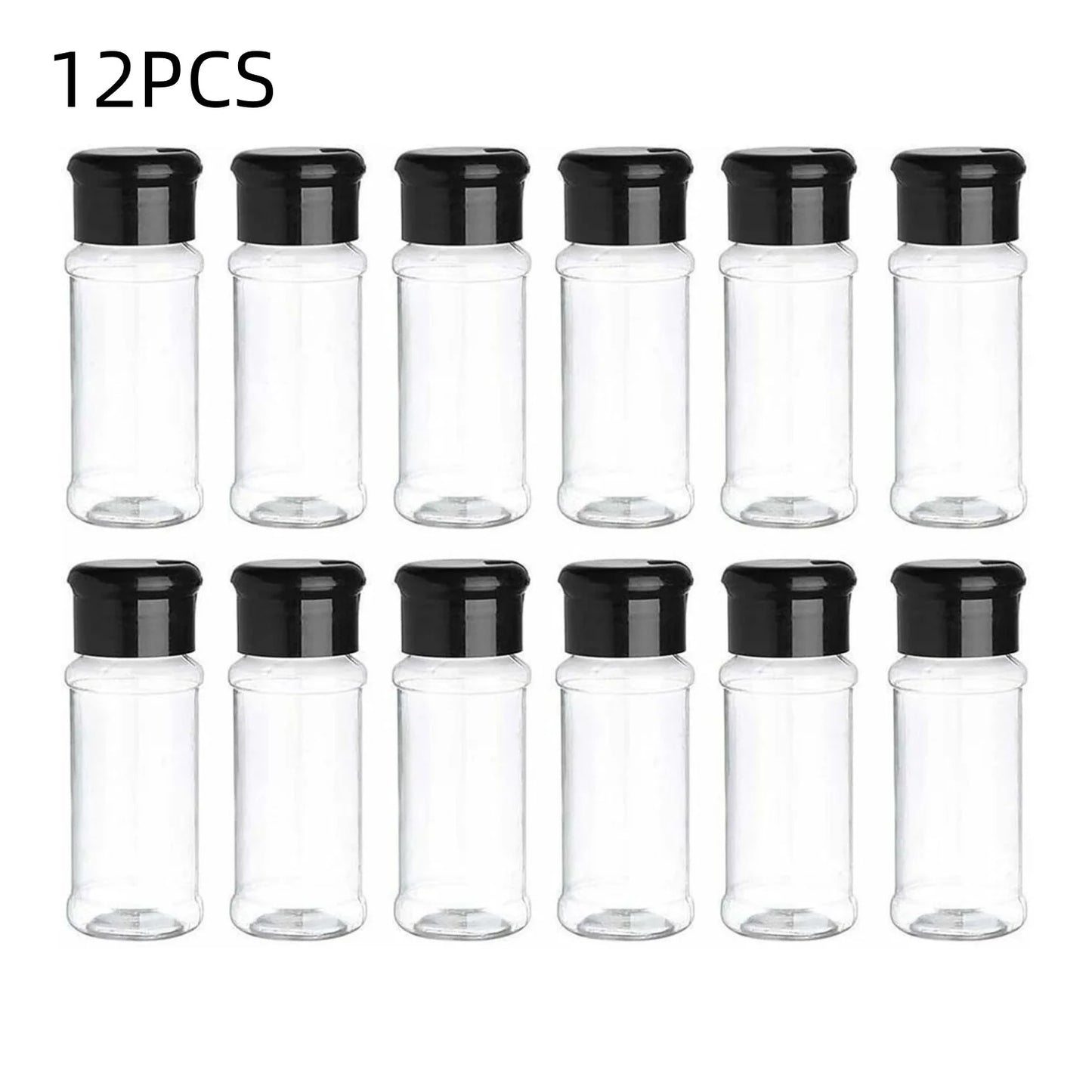 12er-Pack Kunststoff Salz und Pfefferstreuer mit Deckel 3,5 oz transparent