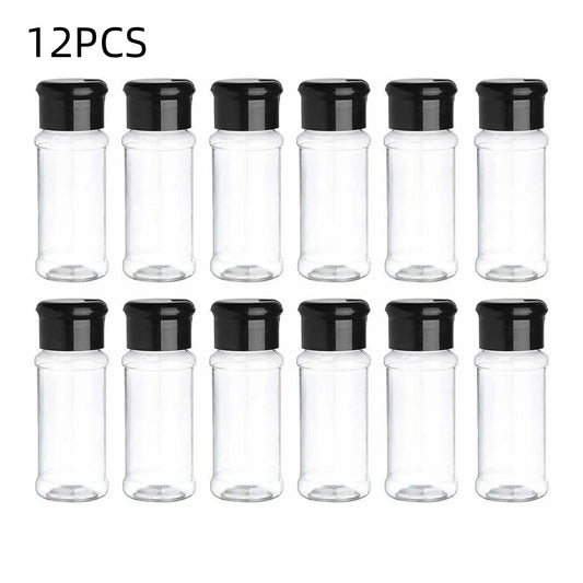 12er-Pack Kunststoff Salz und Pfefferstreuer mit Deckel 3,5 oz transparent