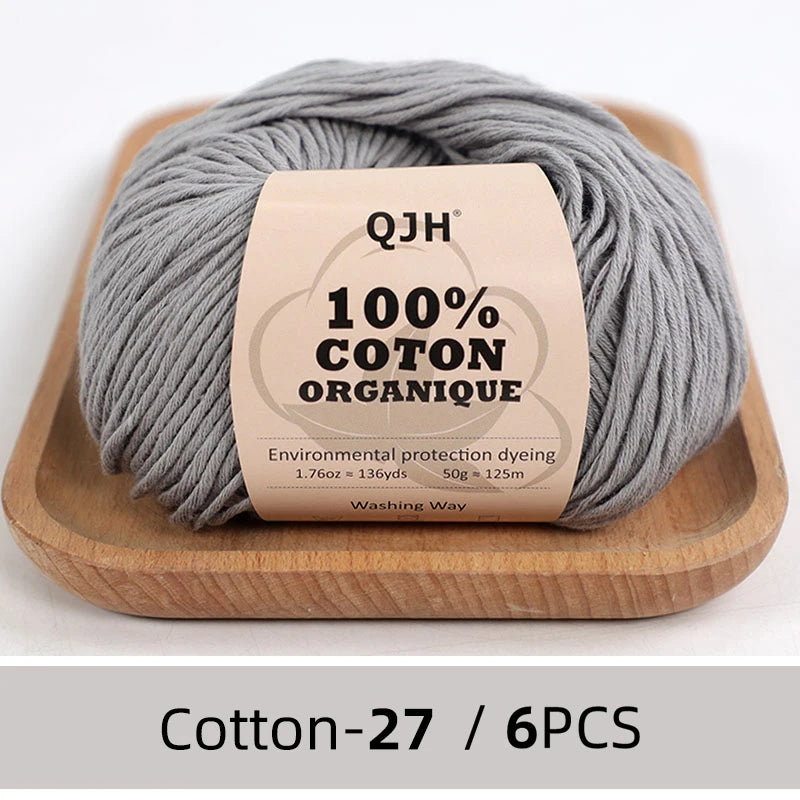 100% Baumwollgarn 6er Set Amigurumi Häkel Strickgarn für Babys weich