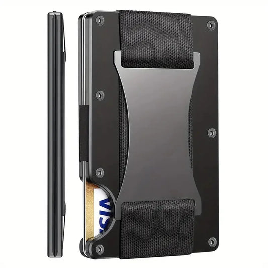 Slim Pop-Up RFID Kartenhalter – leichte Aluminium Geldbörse mit extra Fach