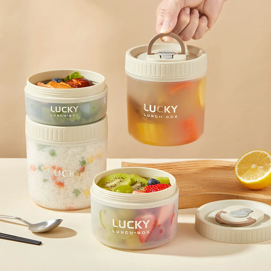 Transparente Kunststoff Lunchbox mit Griff – Mikrowelle, auslaufsicher