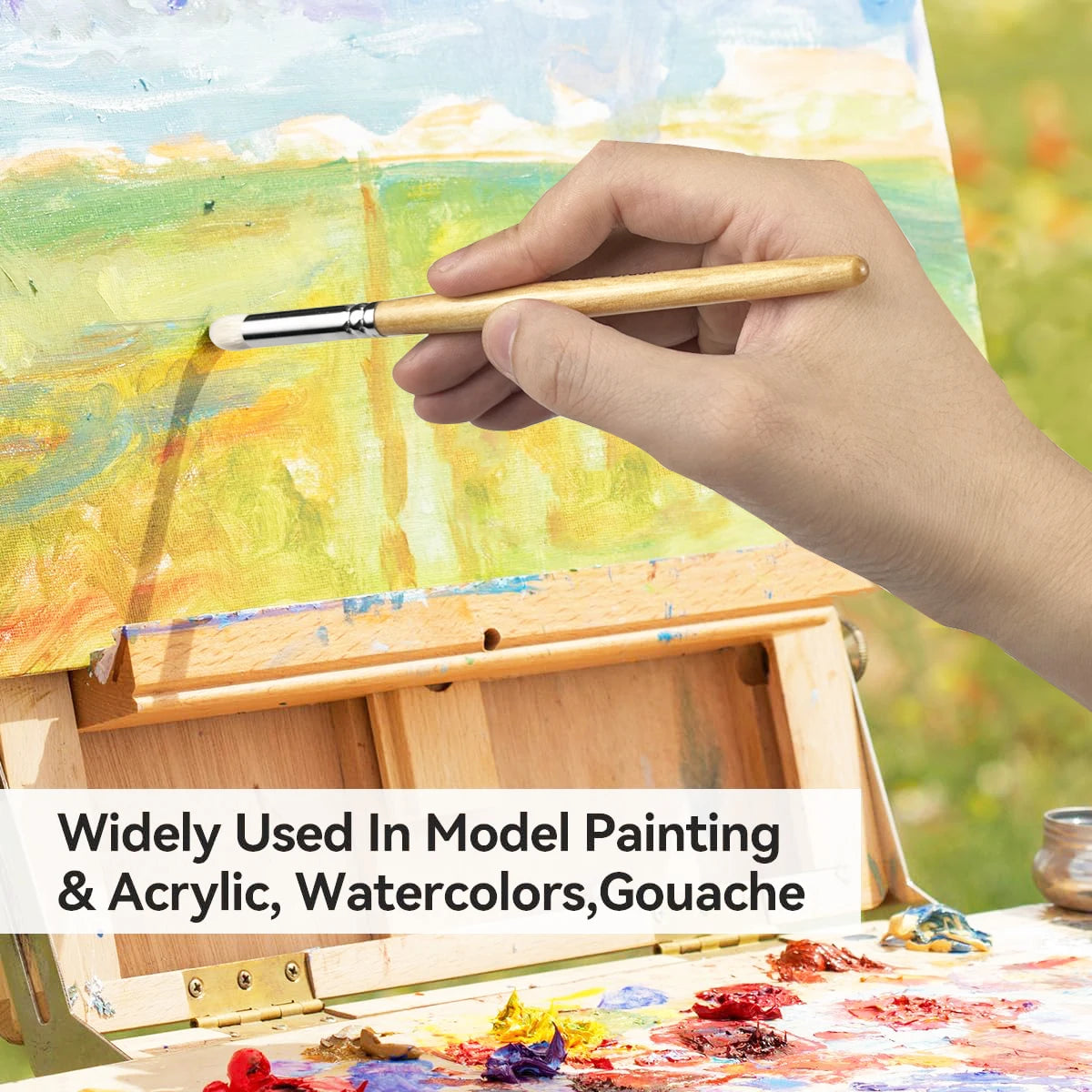 Premium Trockenpinsel Set aus Ziegenhaar für Modellmalerei und Miniaturen