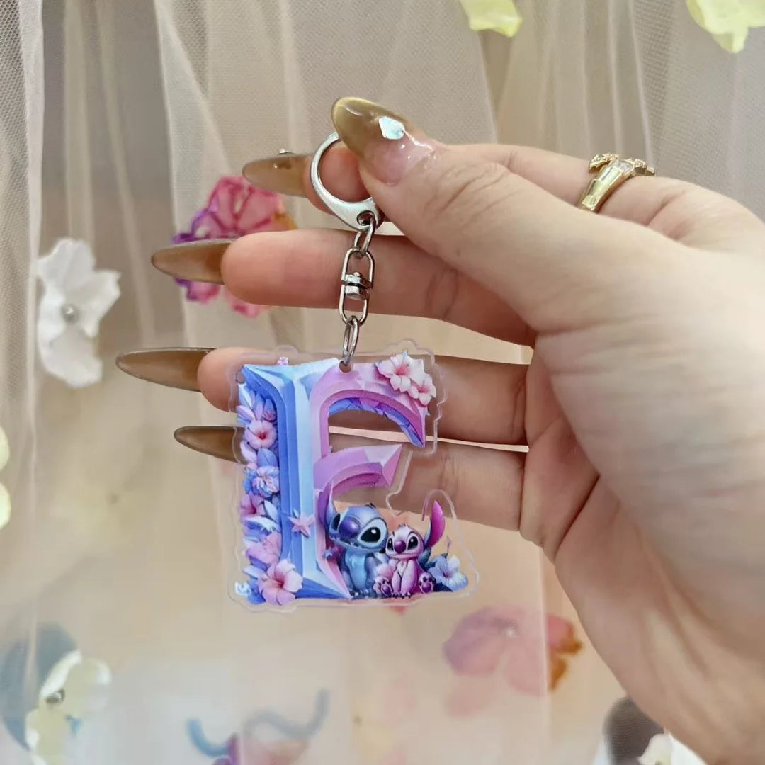 Bunter 2 Zoll Acryl Schlüsselanhänger mit A-Z Buchstaben für Kinder