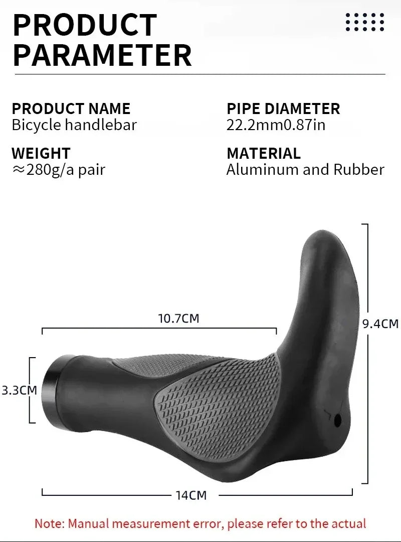 Ergonomische Fahrradgriffe mit verlängerter rutschfester Stange