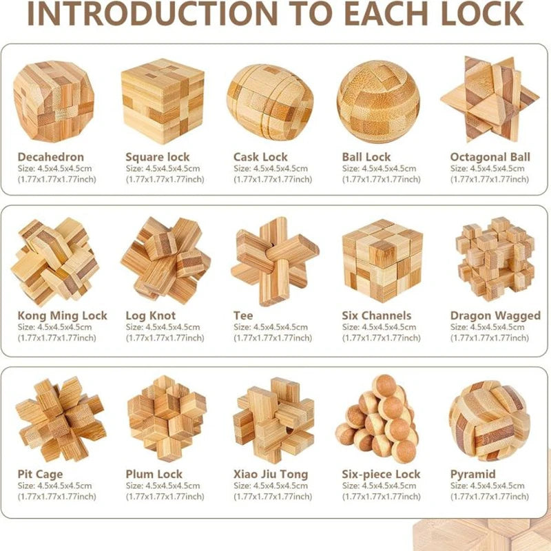 Hölzernes IQ Geduldsspiel 3D Puzzle für Kinder ab 14 Jahren