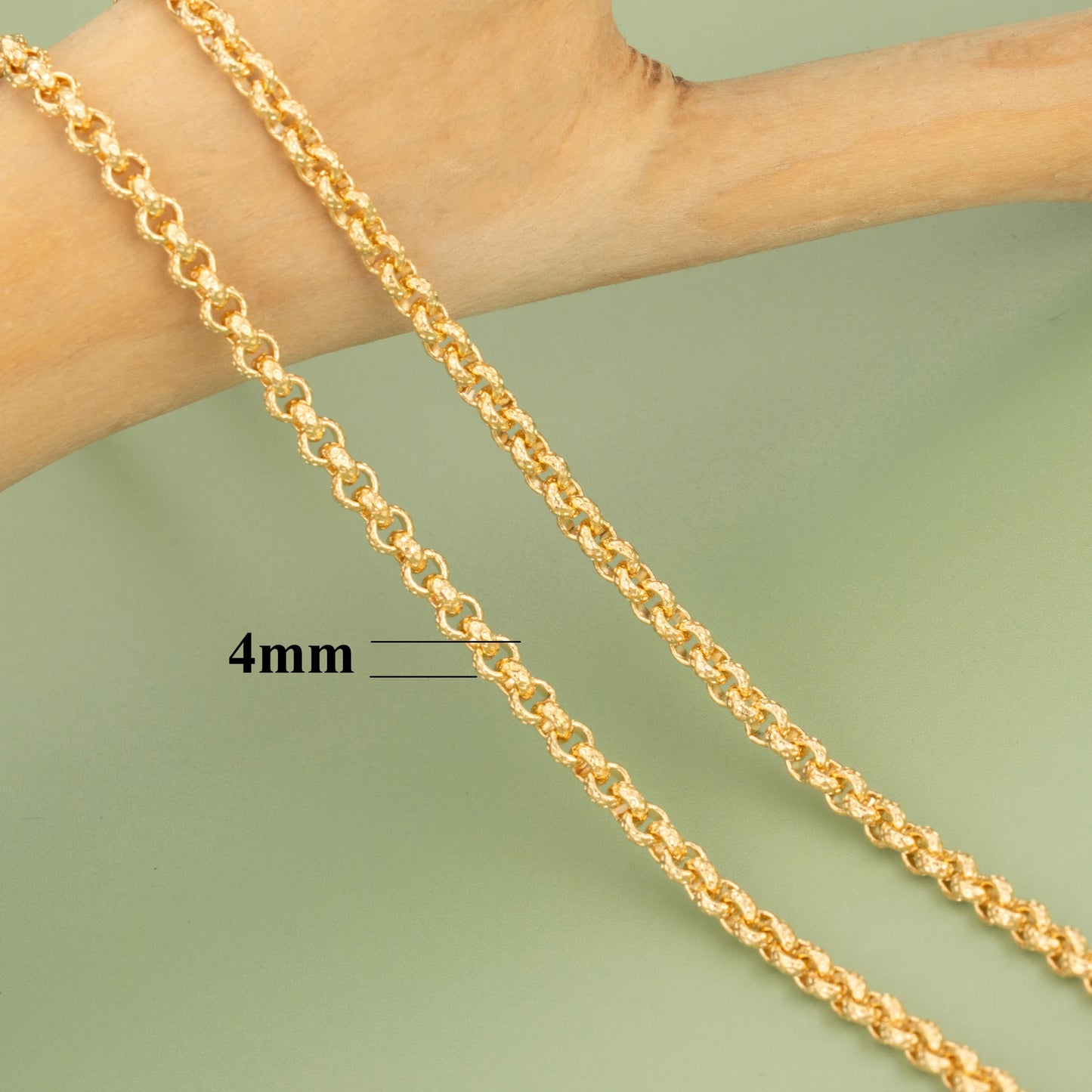 DIY Schmuckzubehör Kette 18 Karat vergoldet & rhodiniert, 1m Länge