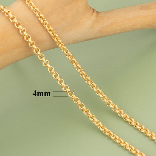 DIY Schmuckzubehör Kette 18 Karat vergoldet & rhodiniert, 1m Länge