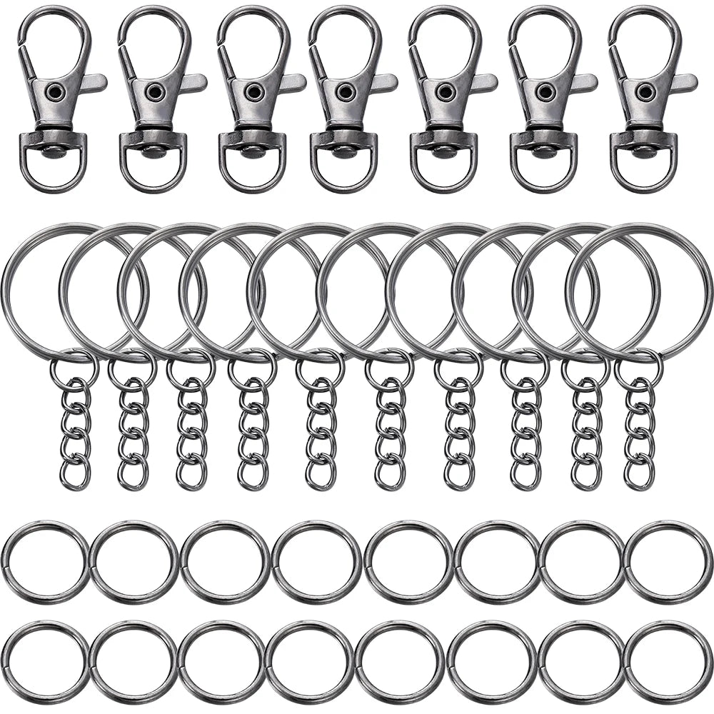 70-teiliges Set drehbare Karabinerhaken Schlüsselringe DIY Schmuck Zubehör