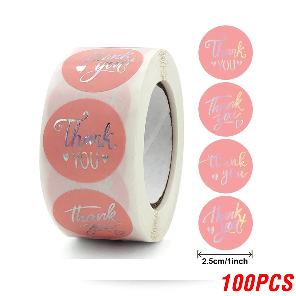 Roségold-Folie Dankes-Aufkleber 1inch Rund für Geschenk - Verpackung