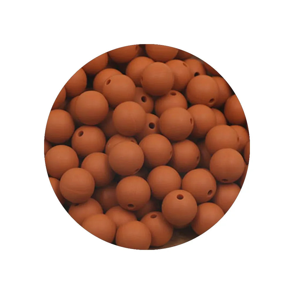 50x Runde Silikonperlen 9 12 15mm für DIY Schmuck & Babyartikel