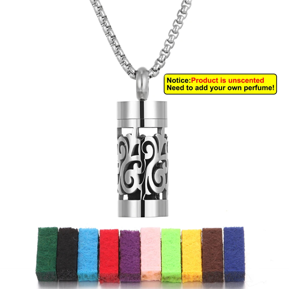 Edelstahl Aromatherapie Anhänger mit Engelsflügel Design