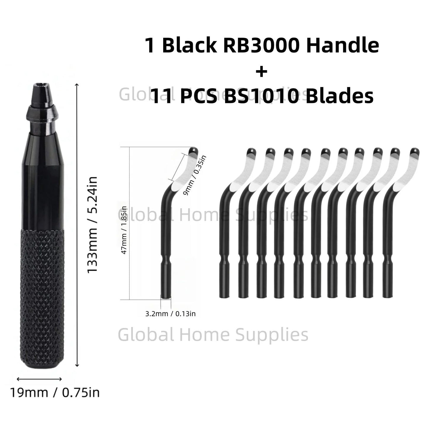 Entgratungswerkzeug RB3000 mit 1 oder 11 Schnellarbeitsstahl-Schwenkklingen