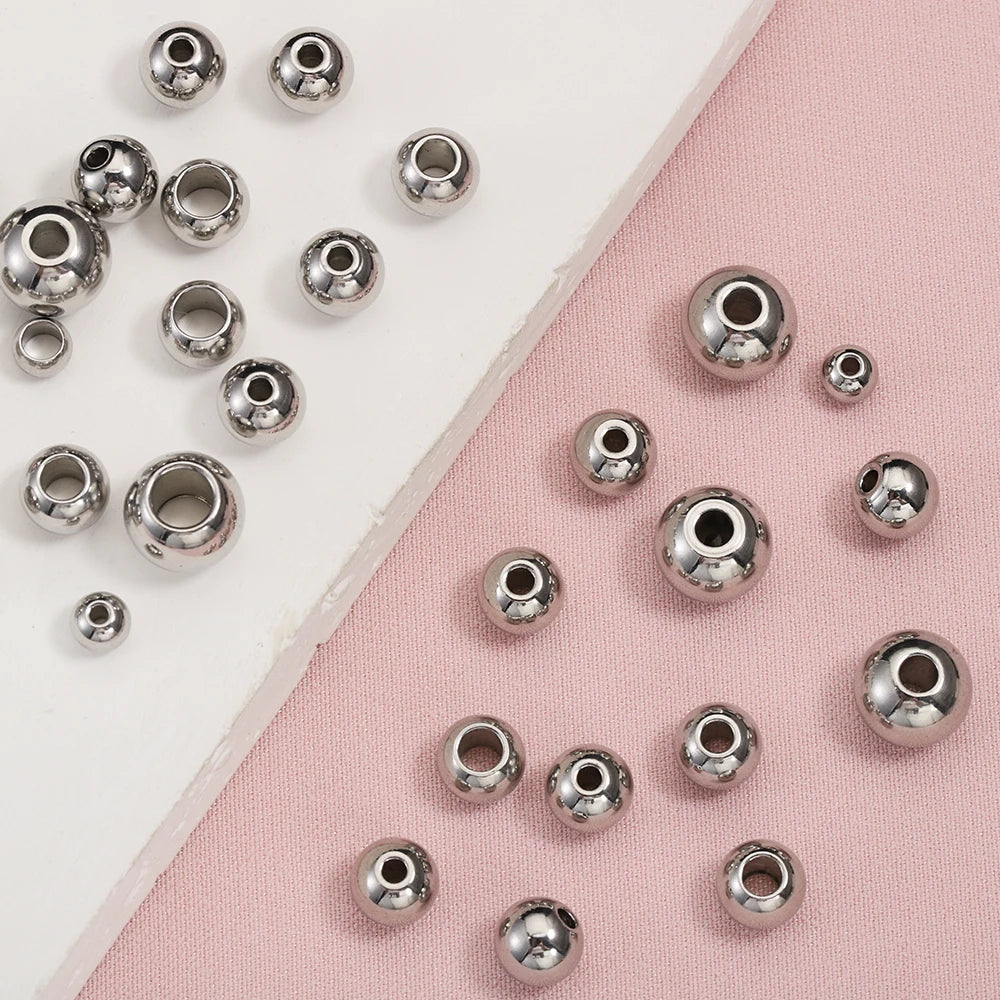 Edelstahl Gold Spacer Perlen Set 100 Stück Verschiedene Größen DIY