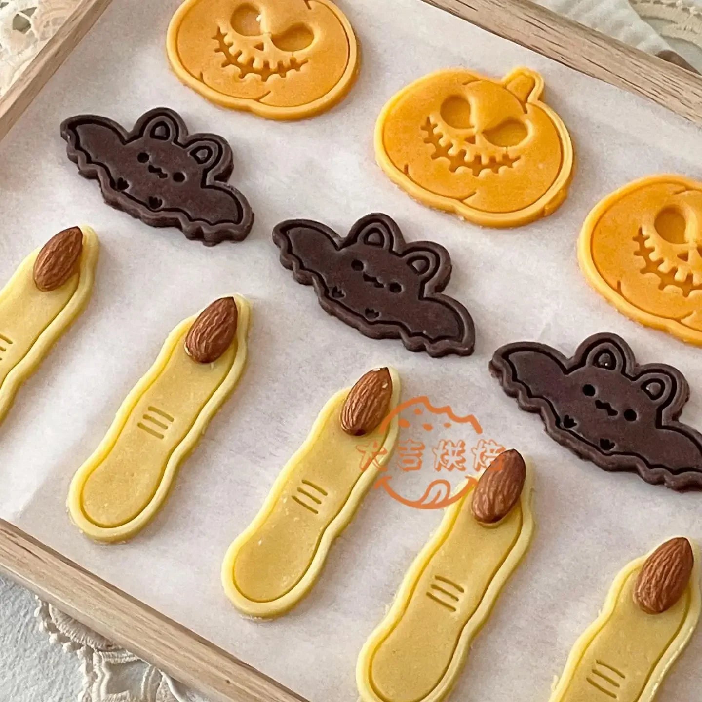 Halloween Keks Ausstecher Set Kunststoff 3D Finger Geist Fledermaus Kürbis