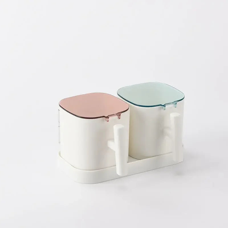 Gewürzboxen Set mit Shaker Pfeffer Zucker Salz Vorratsbehälter Kunststoff