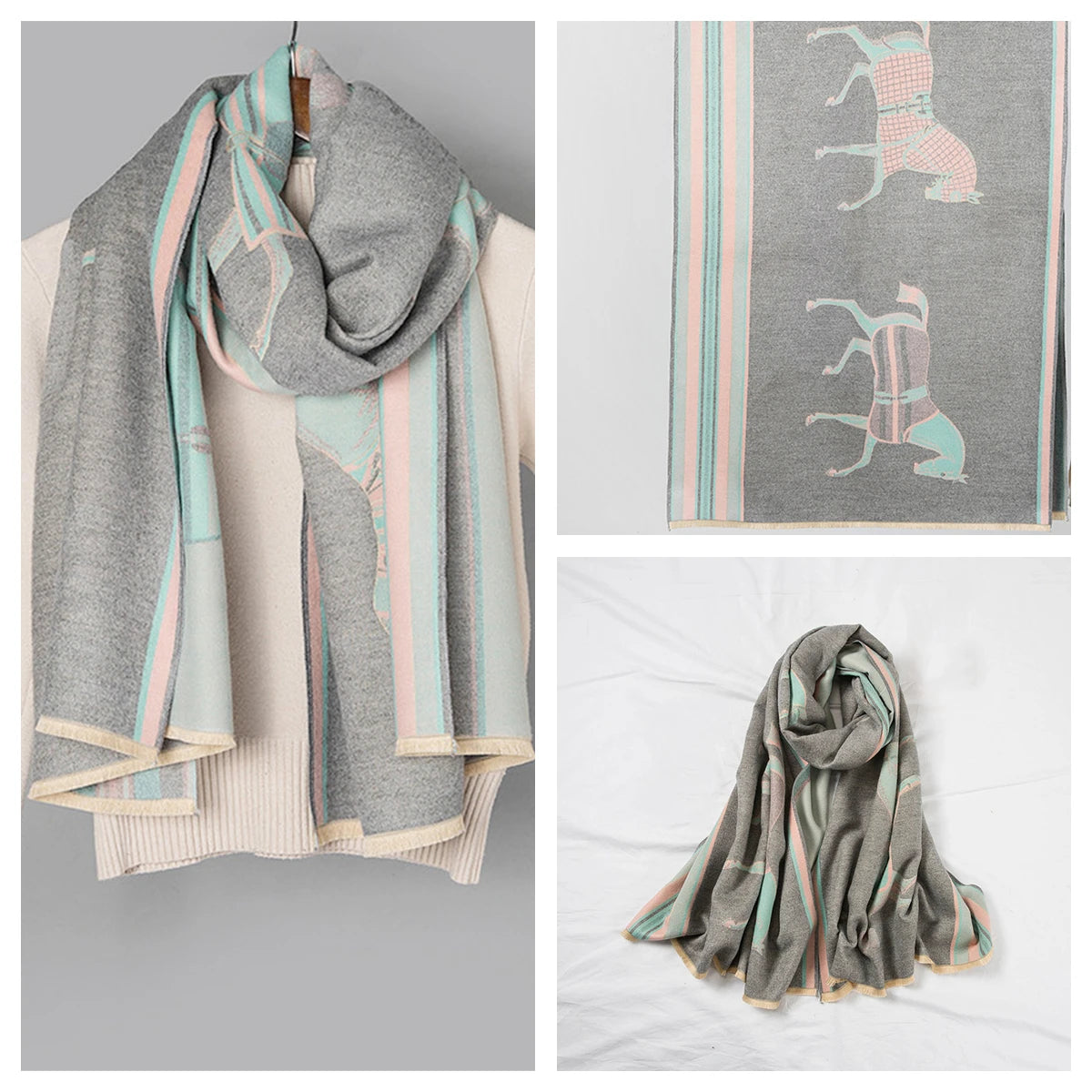 Luxuriöser Kaschmir-Gefühl Schal für Frauen im Herbst/Winter-Yabubest - Home & More