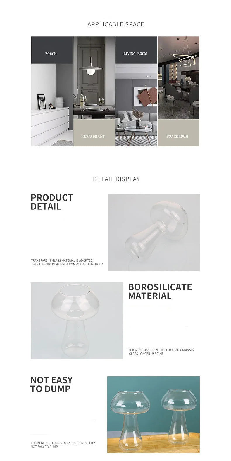 Kreative Pilz Glas Cocktail Trinkgläser im 2er Set