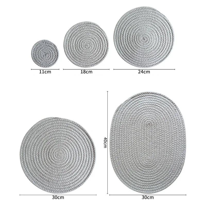 Seil Gewebtes Tischset Baumwolle, Isolierend, fuer Esstisch Kuech